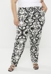 Plus The Ultimate Tapered Leg Linen Pant - White & Black