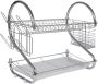 Stainless Steel Dish Rack With Cutlery Holders - 2 Tier