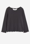 Ribbed Jersey Top - Grey