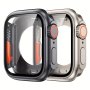 2PCS 2-IN-1 Watch Cases For Apple Watch Series 9 8 7 6 45MM Hard PC Case 9H Tempered Glass For 360 Protection Can Transform Your Watch To Ultra Series Look