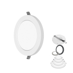 12W LED Round Iris 2 In 1 Ceiling Light Magnetic Trims - Satin Nickel