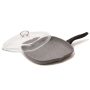 Falez 1.8LT Cast Alu Grill Pan With High Doom Lid Grey Granitec