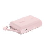 Belkin - Boostcharge 10 000 Mah - Power Bank With Integrated Usb-c Cable - 20 Watt - Pink