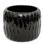 Pamper Hamper Ph Garden - Large Pot Cover White With Wiggle Design Black D19 X H15CM