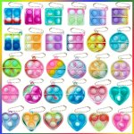 30PCS Random Colors Keychain Toys Party Favors Pack MINI Bubble Sensory Gifts Classroom Supplies Prizes. Birthday Bags Box Goodi