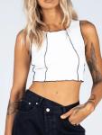 The Contrast Crop - White - Medium large