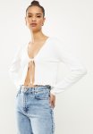Missguided Frill Hem Tie Cardigan - White