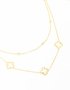 Waterproof Gold Plated Stainless Steel Flower Layered Necklace