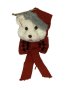 Xmas Decor Bear White Red / Grey