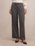 Liliana Elastic Pinstripe Pants - 16 Grey Pinstripe