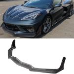 Fancemot Carbon Fiber Front Bumper Lip Compatible With Corvette C8 2020-2025 Front Splitter Protector Body Kit