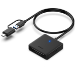Usb-c Male 4-IN-1 Card Reader With 1X Usb-c A Input + 1X Cf sd tf ms Card Slots And Otg Connection Supported - Black Colour