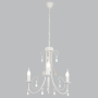 Bright Star Lighting - 3 Light Fossil White Metal Chandelier With Clear Acrylic Crystals