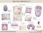 Cot Duvet Bedding Purple Castle Crown Princess Set