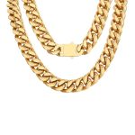 Findchic Chunky Cuban Link Chain Necklace For Women Men Gold Stainless Steel Thick Heavyweight Curb Chain Hip Hop Punk Bold Stre