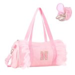 Personalized Initial Dance Bag For Girls 6-9 Medium Lace Gym Sport Yoga Cheer Dance Bags Gift For Teen Girls Cute Letter Kids Ba