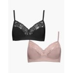 Black & Multi Pretty Lace Medium Support Non-wire Bras 2 Pack