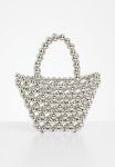 Beaded Crossbody Bag-silver