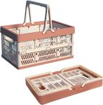 Foldable Plastic Basket With Handle - Multi-purpose Storage