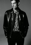 Regular Fit Coated Jacket - Black crocodile-patterned
