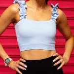 Belle Delicate Crop Top Blue - Blue L
