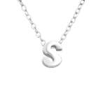 Kiara 925 Sterling Silver A-z Any Initial Letter Necklace 5X6MM 45CM Chain - S