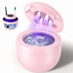 Ultrasonic Retainer Cleaner Ultrasonic Cleaner Machine For Retainers Dentures Aligners Mouth Guards Jewelry & Rings Pink