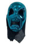 Glossy Blue Screaming Alien Halloween Mask