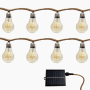 Stellar Lighting Solar Powered Cotton 10 LED A19 Bulbs String Light - 5M