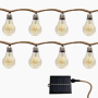 Solar Powered Cotton 10 LED A19 Bulbs String Light - 5M