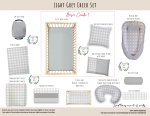 Cot Duvet Bedding Light Grey Check Set Neutral