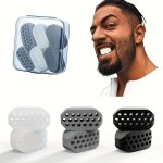 Silicone Jawline Exerciser Set For Adults - Facial Muscle Toner Jaw Chisel Non-electric Boosts Collagen Increases Blood Flow Rel