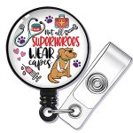 Geygie Not All Superheroes Wear Capes Badge Reel Retractable With Alligator Clip Funny Appreciation Nursing Graduation Id Badge