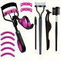 8-PIECE Eyelash Curling Kit Eyelash Curler 5 Refill Pads 2 Combs Beauty Tool For Lashes