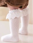 White Ruffle Lace Socks