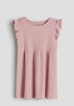 Ribbed Jersey Dress - Dusty Pink