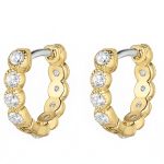 Gorjana - Madison Shimmer Huggies 1 2" - 18K Gold Plated Or Silver Plated Brass - Radiant Cubic Zirconia - Surgical Steel Post -