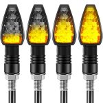 4 Pieces Motorcycle LED Turn Signals Motorcycle Signal Lights Indicators Flowing Turn Blinkers Front Rear Lights 14 LED 12V Moto