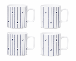 Polo Rope Design Mug 4 Piece Set In White navy - White navy Onesize
