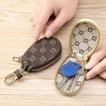 1PC Multifunctional MINI Key Case Unisex Vintage Style Pu Key Pouch Compact Key Holder With Zip Closure And Clip Home Essentials
