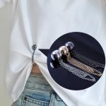 Magnetic Waist Cincher Buttons 1 3PCS - Adjustable T-Shirt Hem Clips For Perfect Fit Metal Snap Fasteners In White golden black