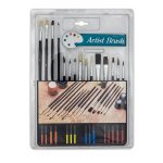 Artist Brushes Small Horse Hair Artist Brush Set - 15 Piece