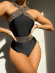 Criss-cross One Piece - Black - Medium