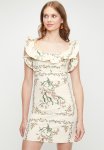 Ruffle Overlay MINI Shift Dress - Botanical Tile Engineer