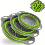 1/2 Piece Of Circular Blue Suit Foldable Silicone Kitchen Drop Funnel - A Large A Small Very Suitable For Drain Pasta Vegetables