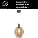 Antique Brass Pendant With Colorful Glass