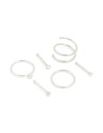 Surgical Steel Cubic Zirconia Bezel Nose Stud & Rings 6-PACK