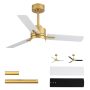 42'' Ceiling Fan With Lights And Remote Low Profile Modern Ceiling Fan Gold 6 Speed Reversible 3000K-6000K LED Quiet Dc Motor For Indoor O