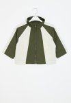 PoP Candy 3 4 Sleeve Colour Block Jacket - Green & White