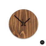 Quinn Wall Clock Mid Brown - 300 Mm Black Sleek